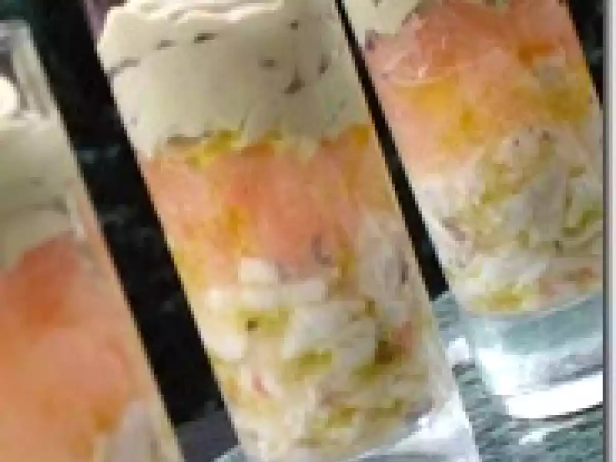 Carpaccio de Gambas, Pomelo et Crème d'Avocat