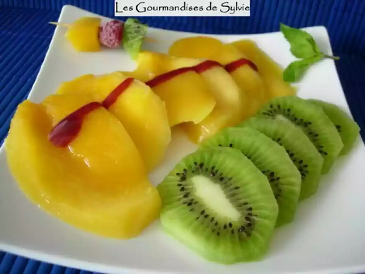 Carpaccio de Mangue aux Kiwis