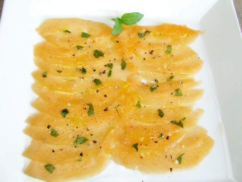 Carpaccio de melon au basilic & huile d'olive, photo 1