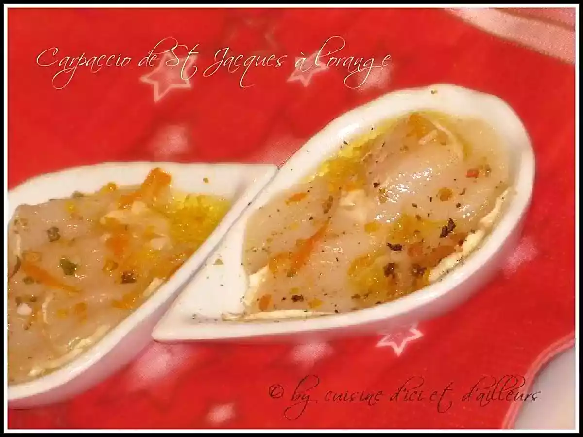 Carpaccio de st Jacques à l'orange