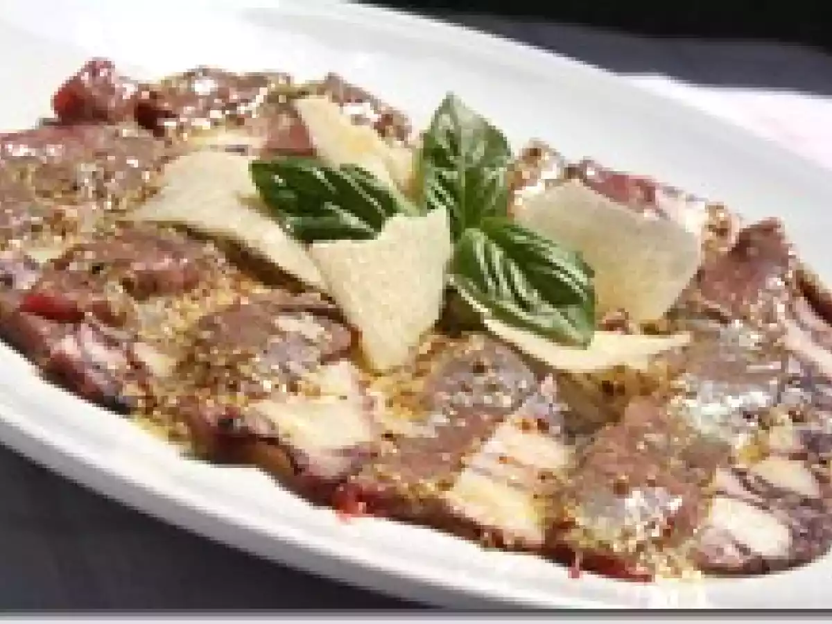 Carpaccio Terre et Mer, Vinaigrette aux Graines de Moutarde et Copeaux de Parmesan - photo 2