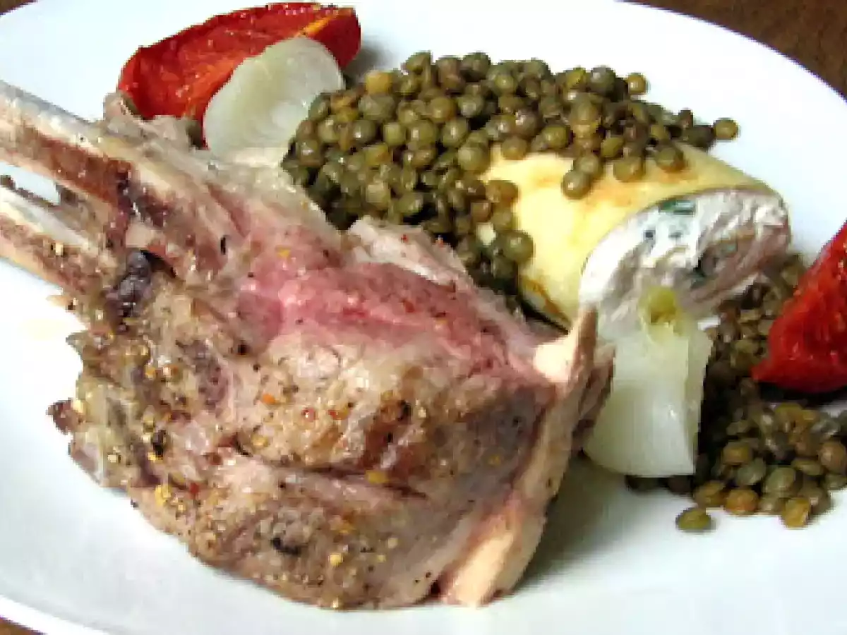 Carré d'agneau aux lentilles - Lamm-Carré mit Berglinsen - photo 2