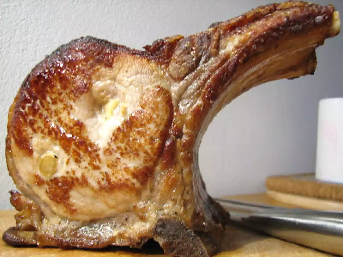 Carré de porc au vin blanc accompagné de Polenta façon Risotto au lait de sauge ... - photo 5