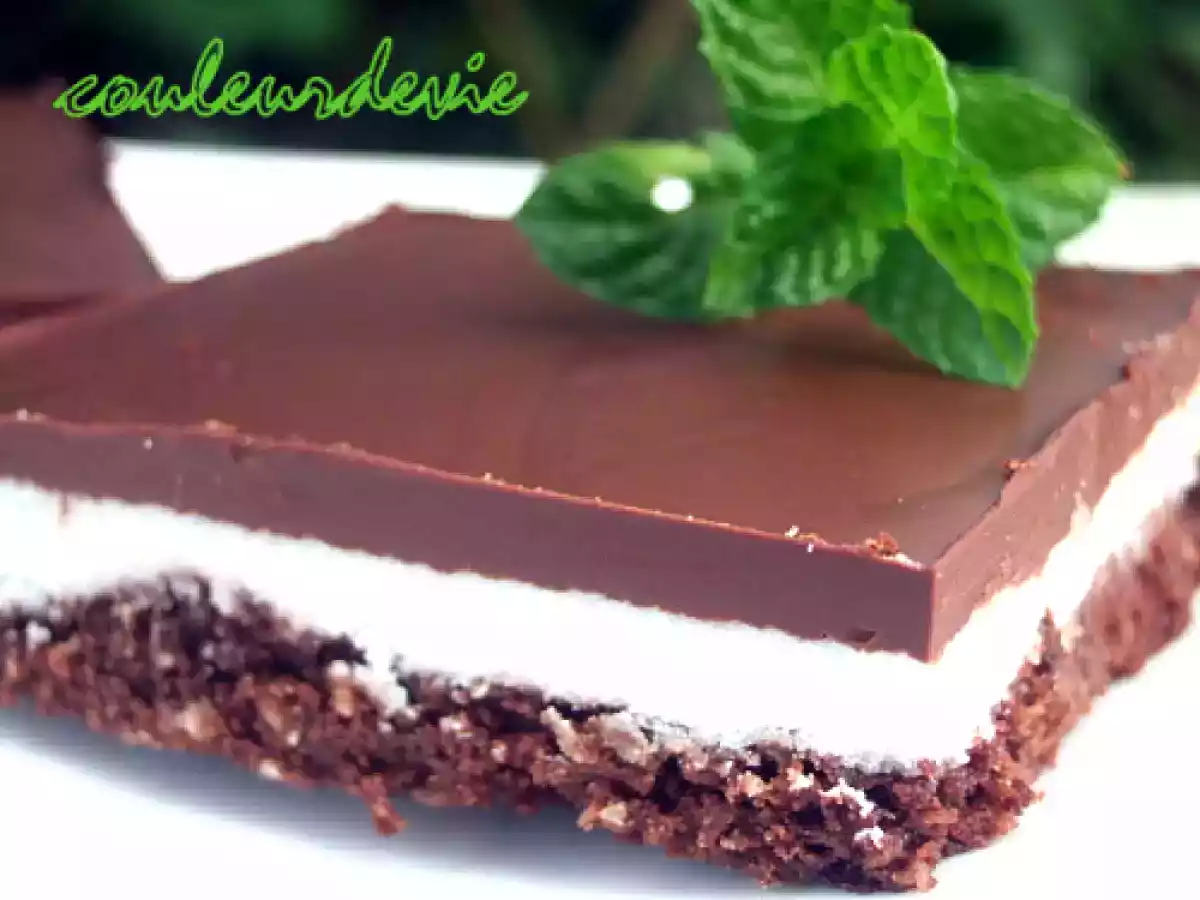 Carrés au chocolat et à la menthe