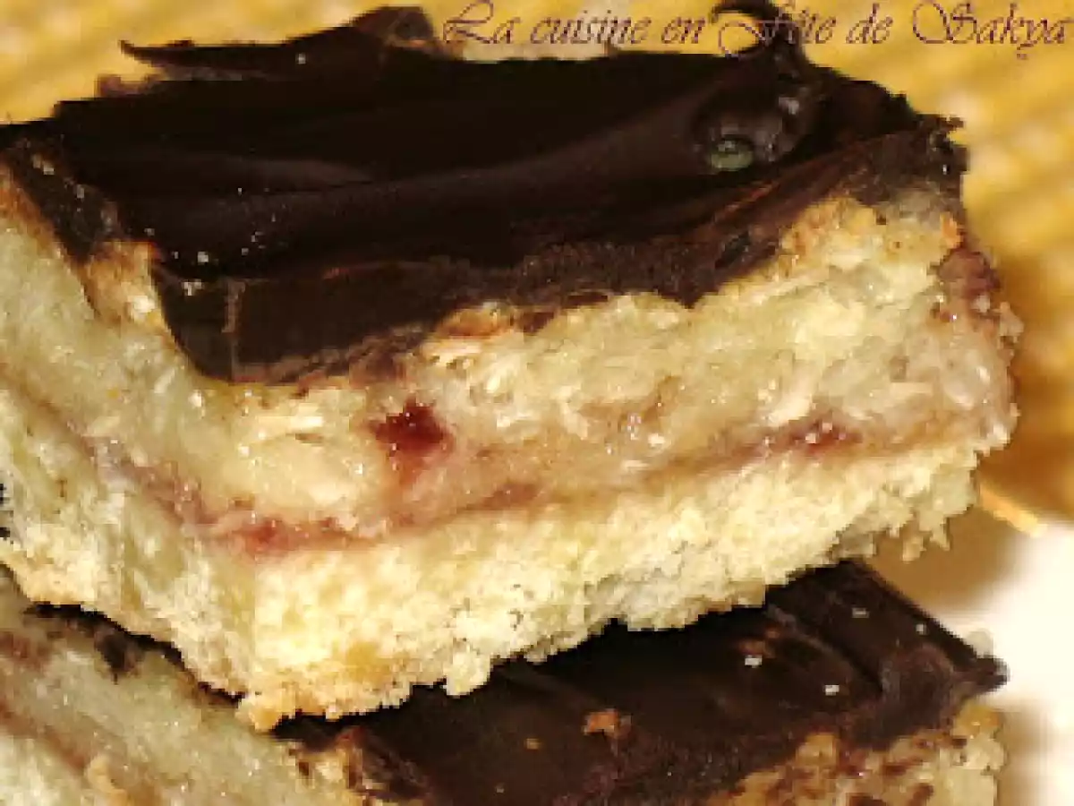 Carrés au Chocolat, Noix de Coco et Framboises - photo 2