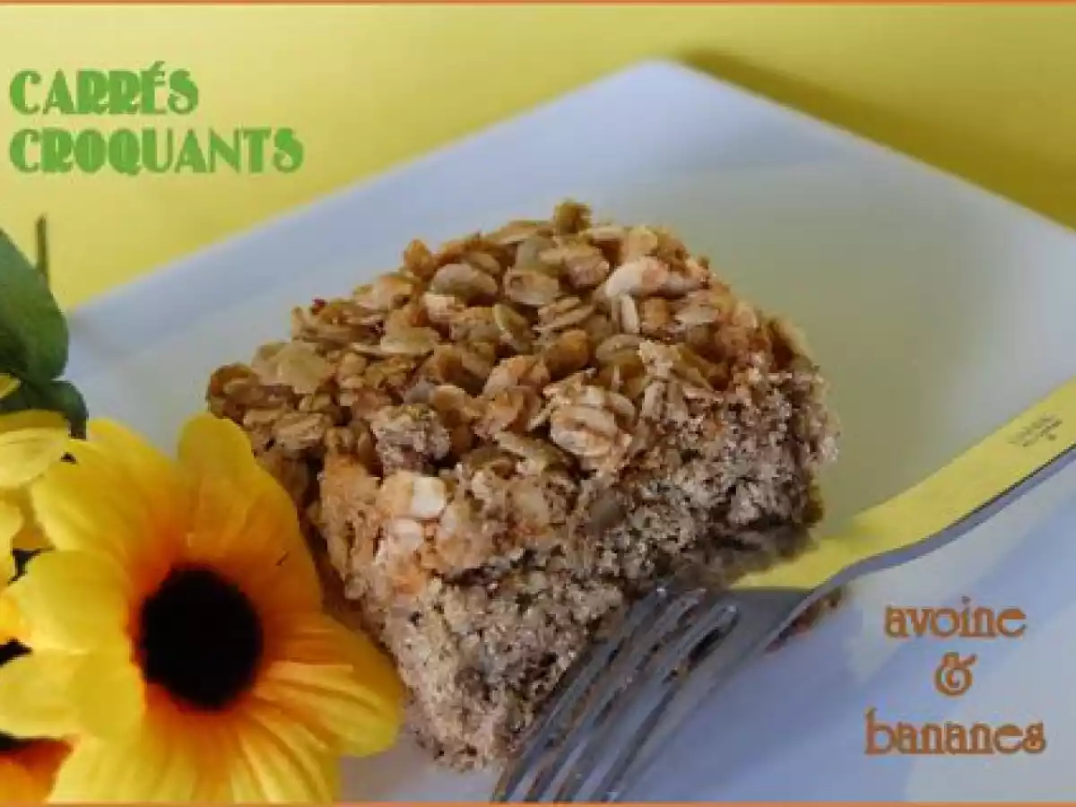 Carrés croquants à l'avoine et aux bananes, sans gluten