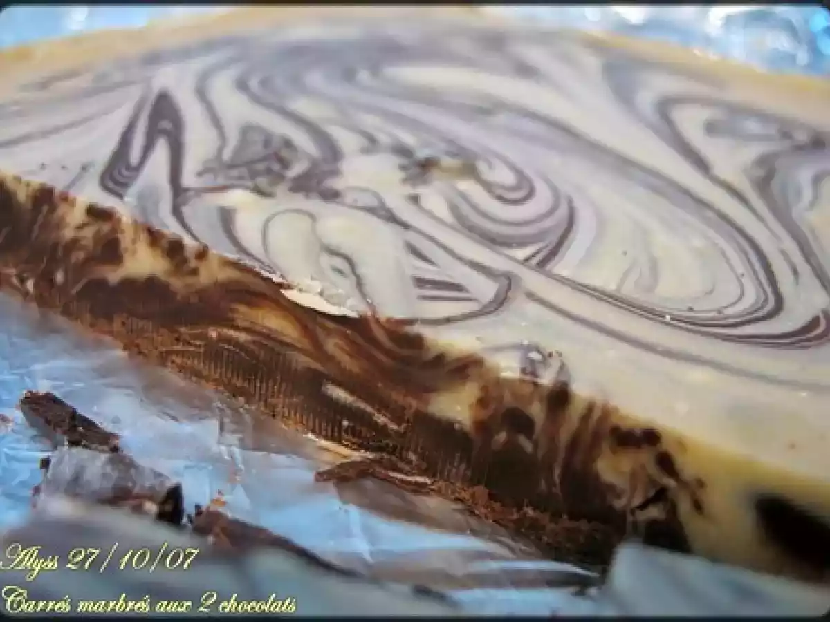 Carrés marbrés aux 2 chocolats