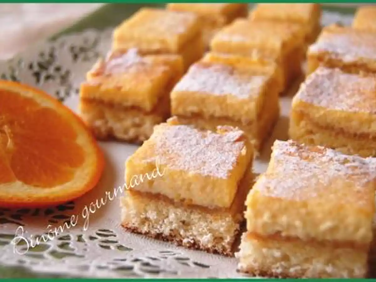 Carrés moelleux au mascarpone et à l'orange