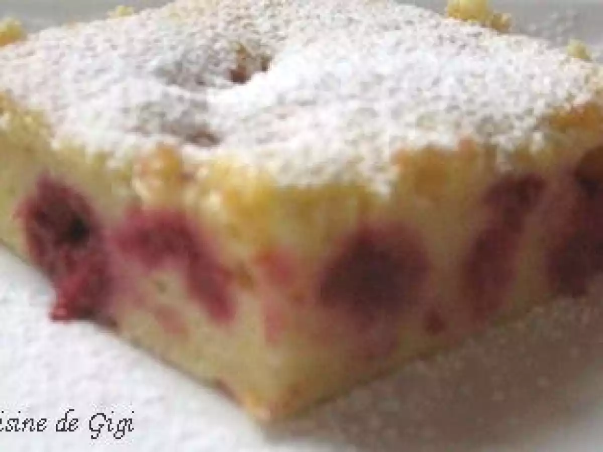 Carrés moelleux chocolat blanc framboises