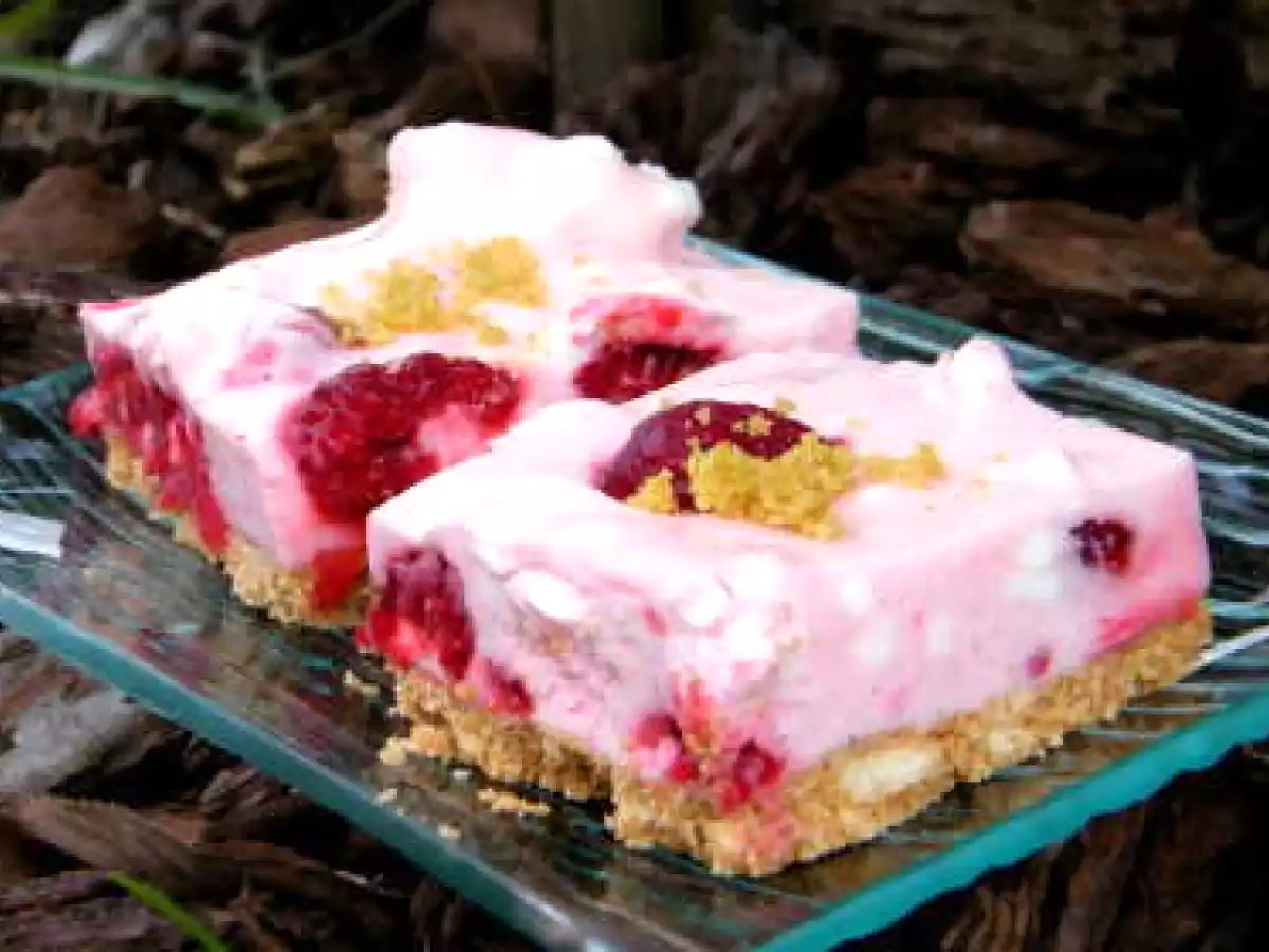 Carrés sans cuisson, framboises, citron & chamallows