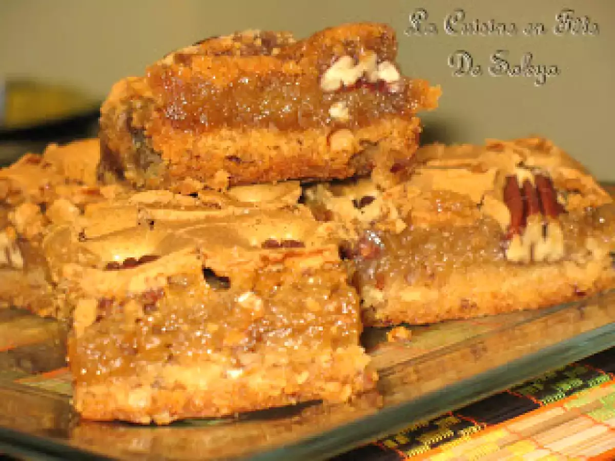 Carrés Tarte au Sucre avec base de Biscuit au Beurre et Pacanes - photo 2