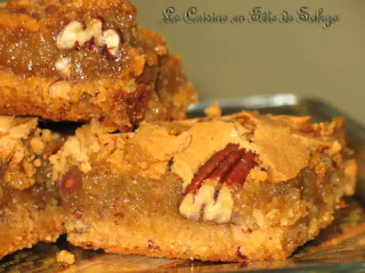 Carrés Tarte au Sucre avec base de Biscuit au Beurre et Pacanes - photo 3