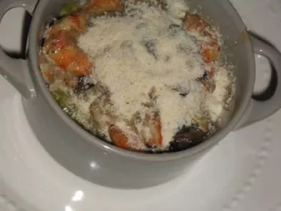 Cassolette de crevettes et poireaux