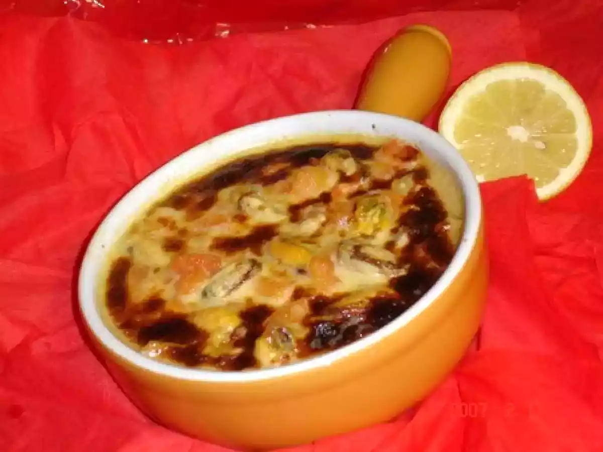 Cassolette de moules aux poireaux