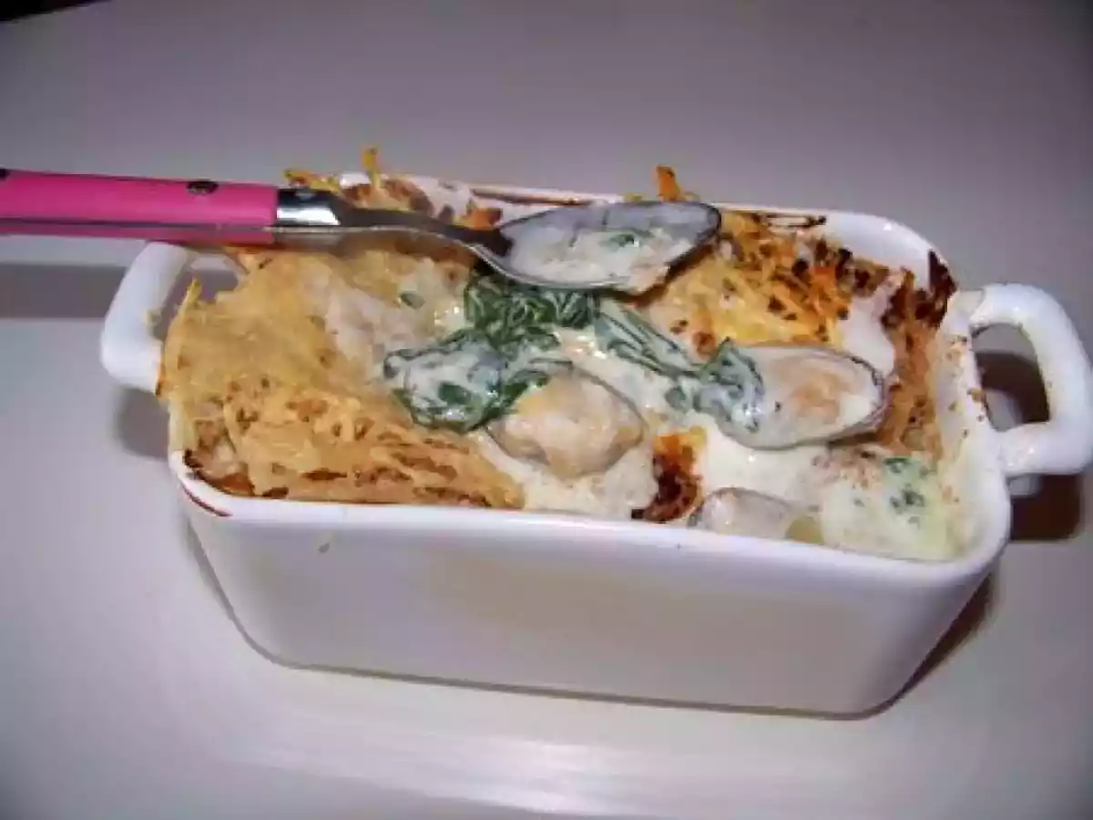 Cassolettes de moules au roquefort