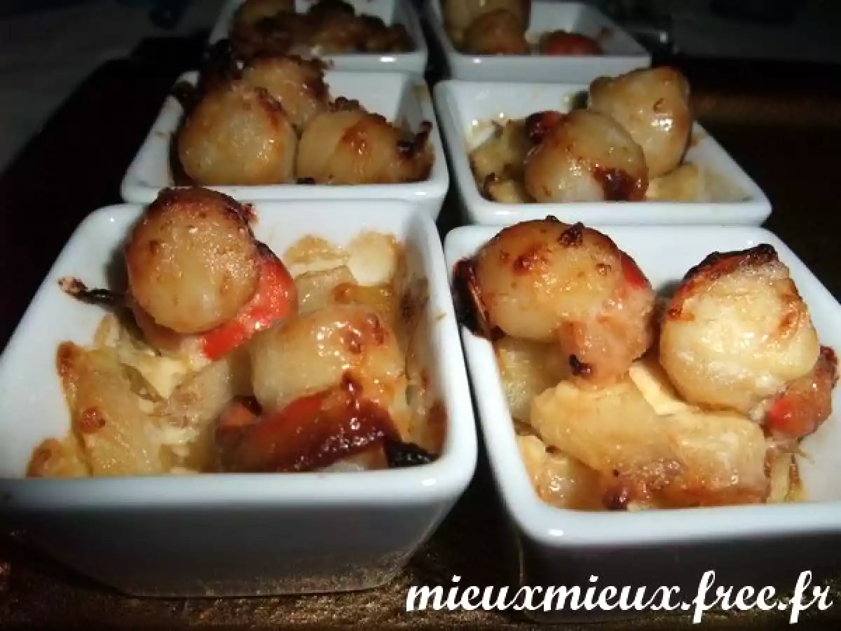 Cassolettes de Saint jacques aux pommes