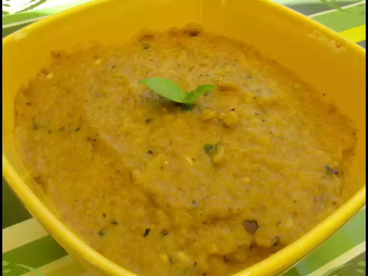 Caviar d'aubergines au basilic