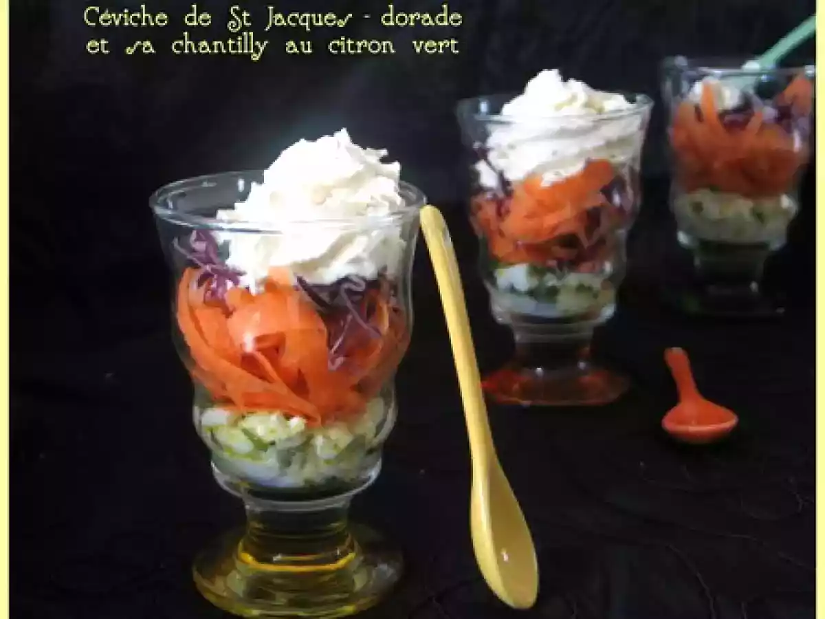 Ceviche de St Jacques et dorade et sa chantilly au citron vert