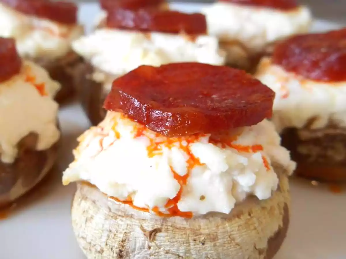 Champignon farci philadelphia & chorizo