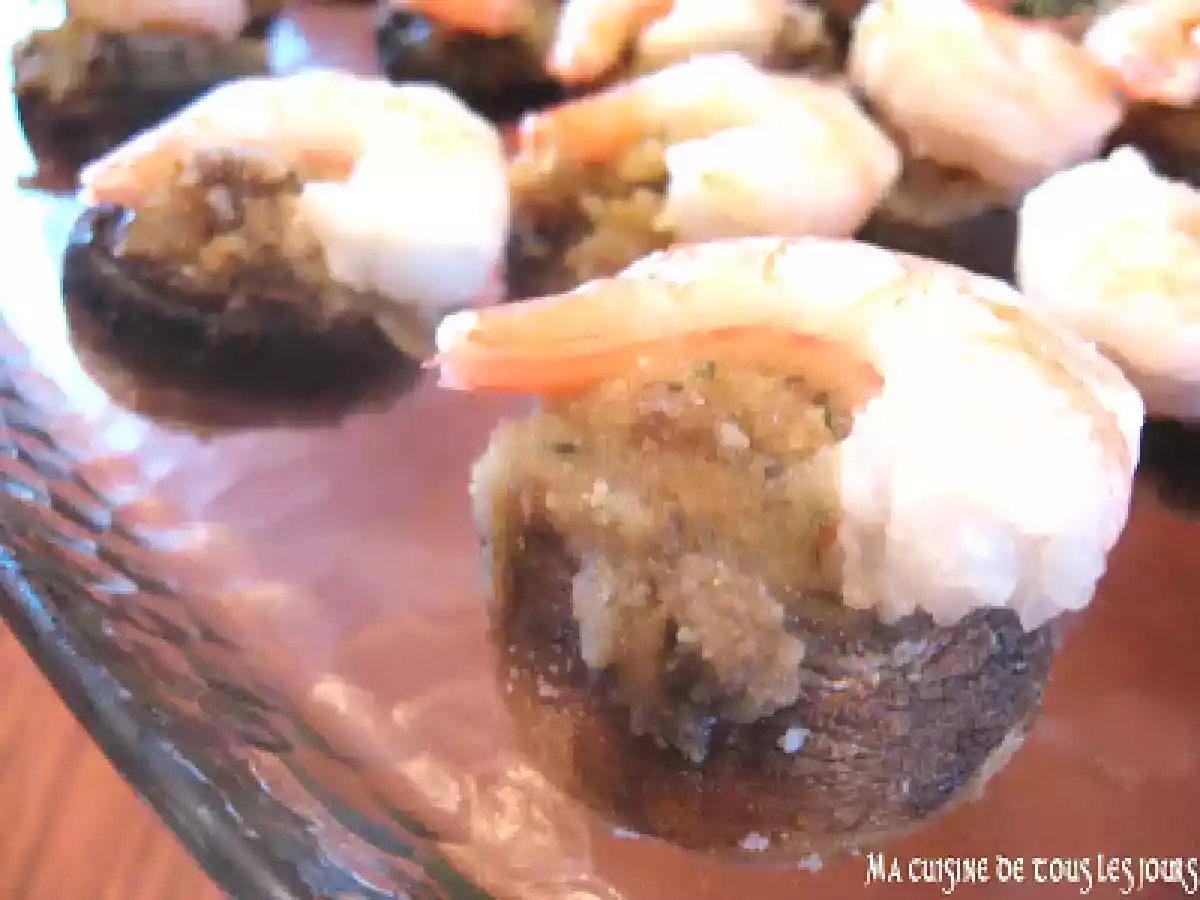 Champignons farcis aux crevettes