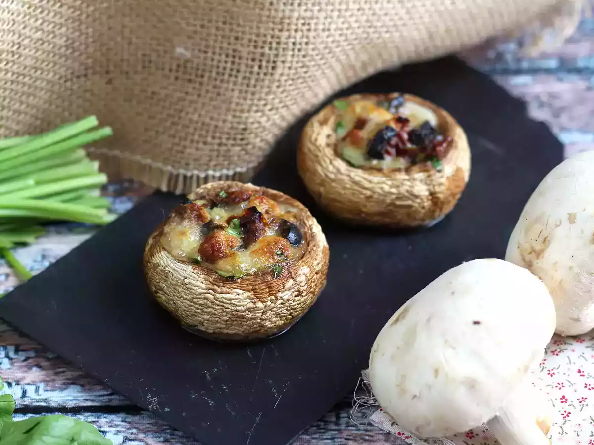 Champignons farcis et cuits au four (une bonne idée pour l'apéro) - photo 4