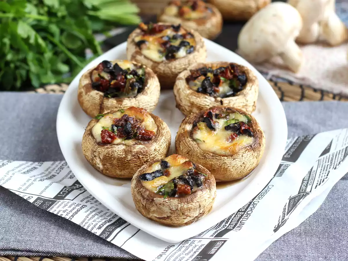 Champignons farcis et cuits au four (une bonne idée pour l'apéro) - photo 2