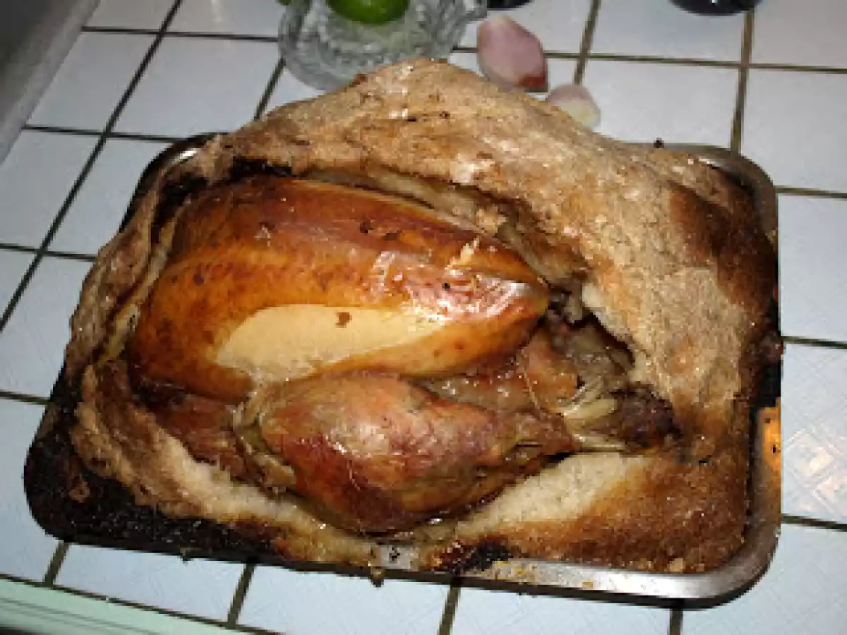 Chapon en croûte de sel