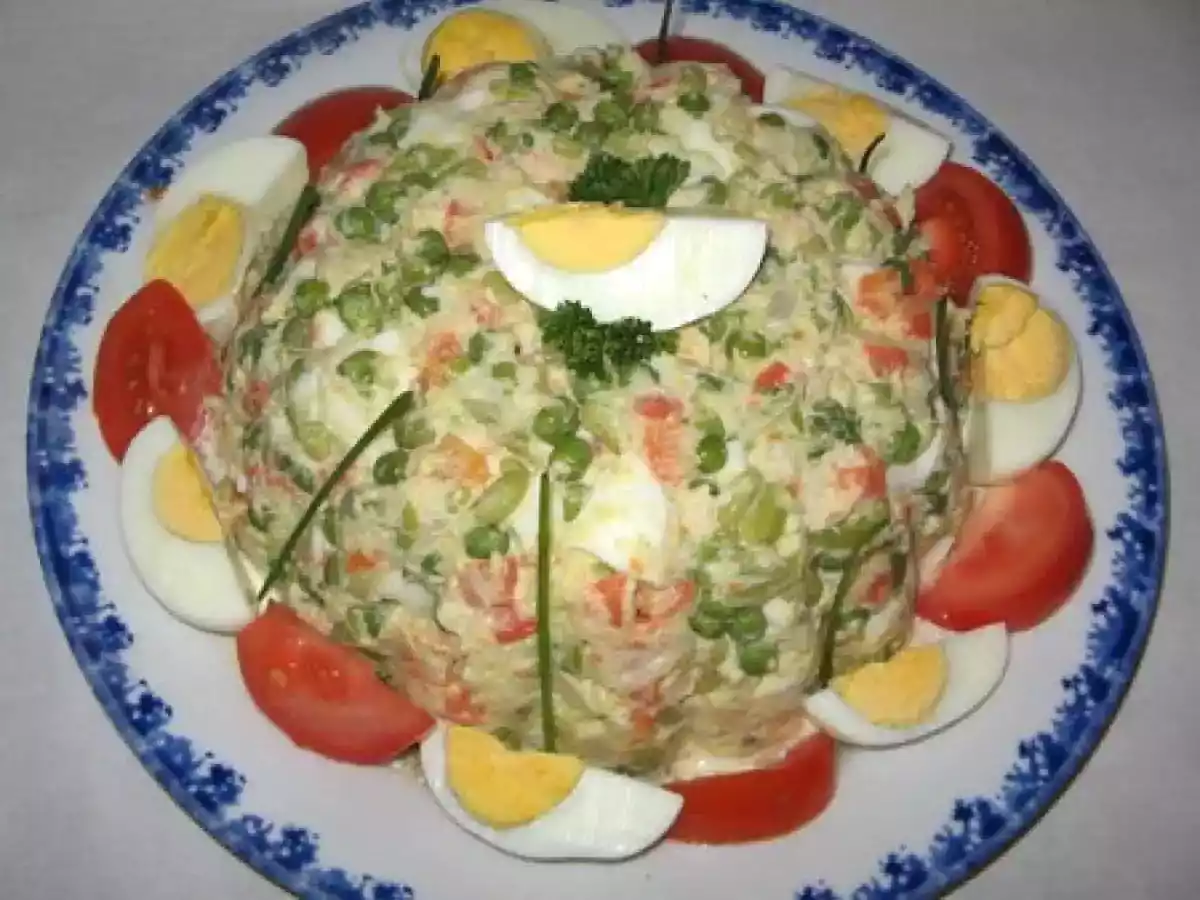 Charlotte de macédoine au crabe