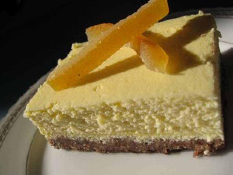 Cheese cake léger fromage blanc à l'orange fond chocolaté
