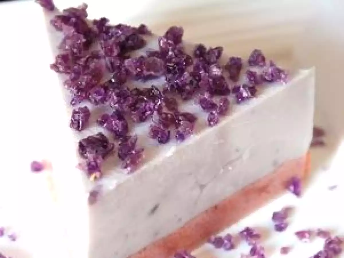 Cheese cake violette biscuits roses de Reims sans cuisson