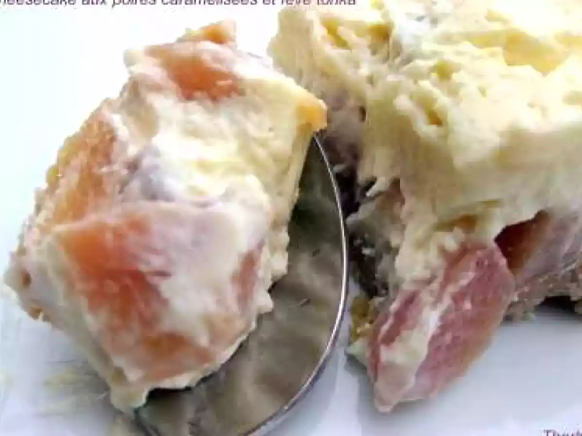 Cheesecake aux poires caramélisées et fève tonka - photo 2