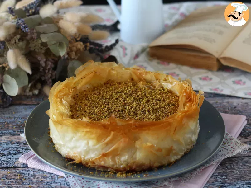 Cheesecake façon baklava à la pistache, croustillant et fondant, photo 1
