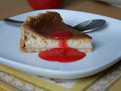 Cheesecake italien à la ricotta & coulis de fraise