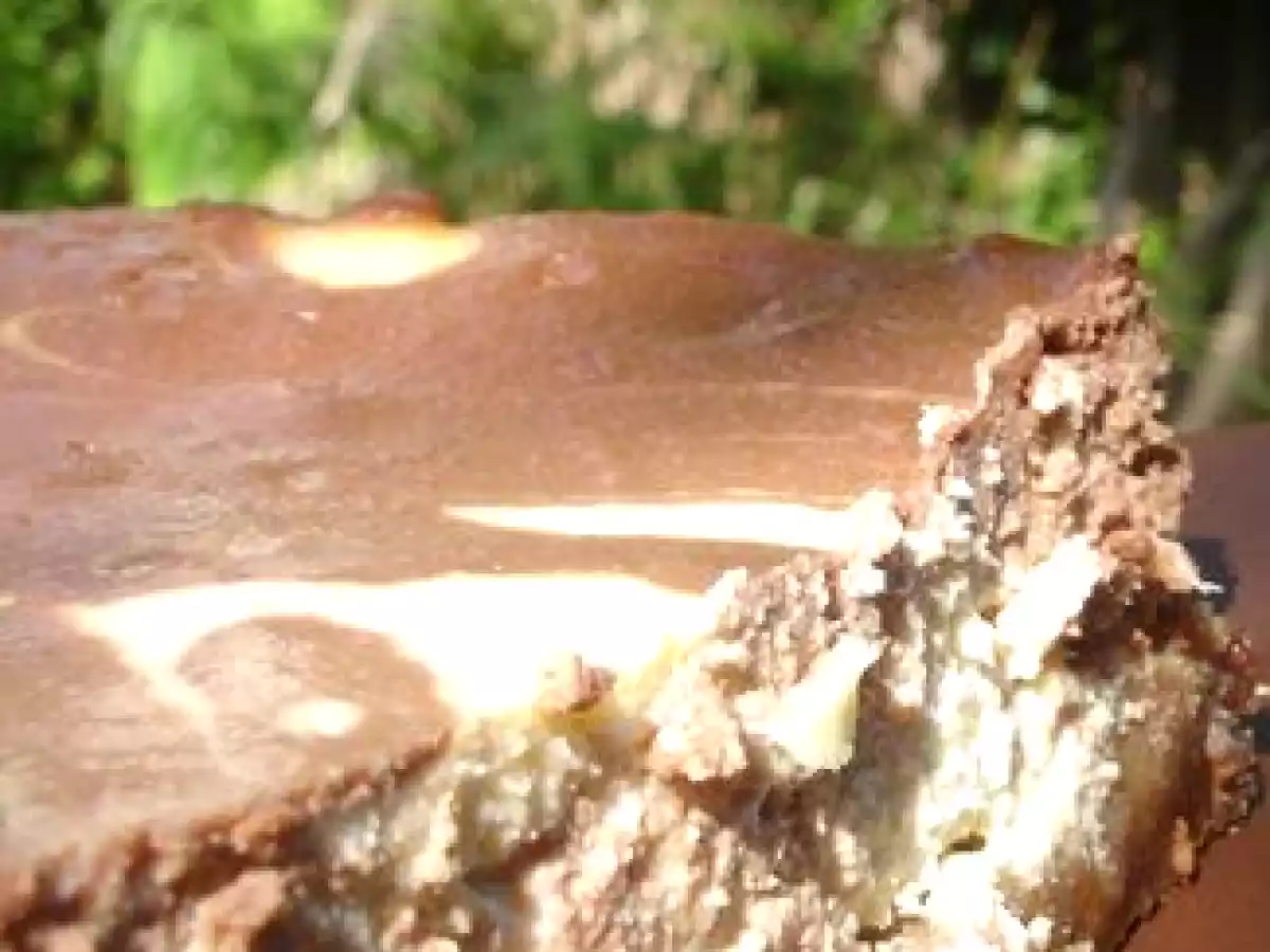 Cheesecake marbré banane-chocolat