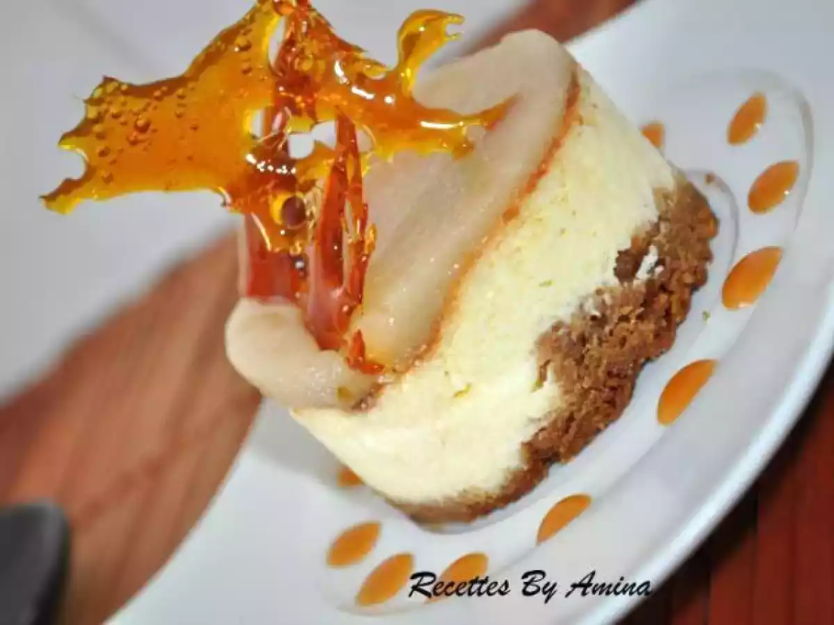 Cheesecake Poires chocolat blanc et caramel