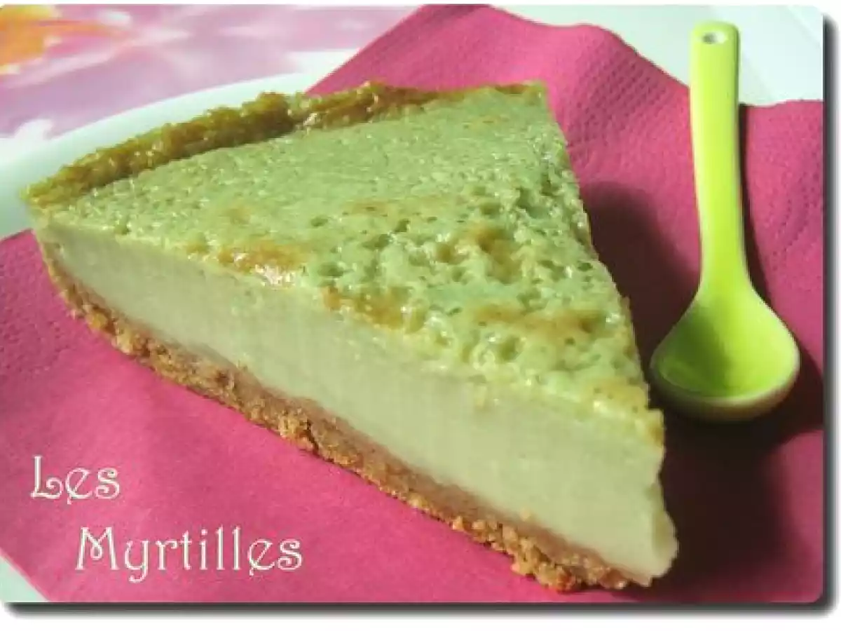 CHEESECAKE THE VERT ET AMANDE (au tofu)