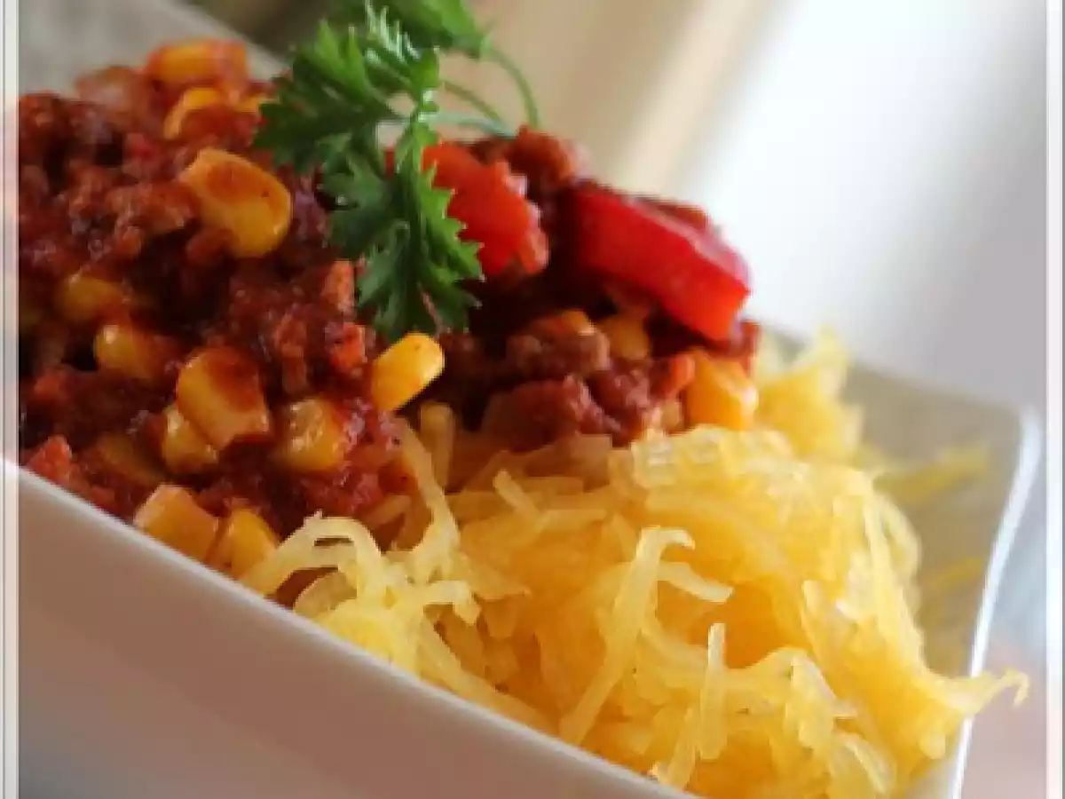 Chili rapide et courge spaghetti
