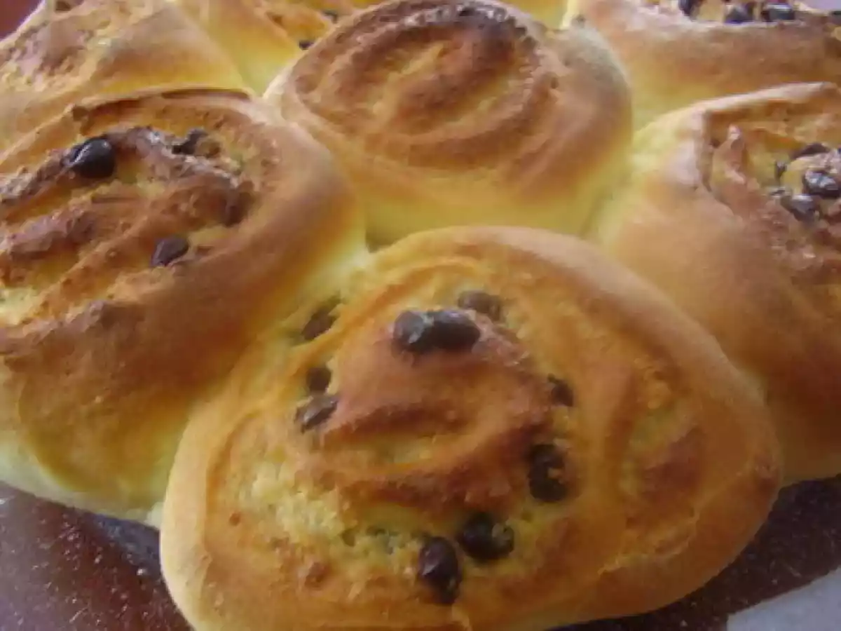 Chinois à la frangipane et aux pépites de chocolat.