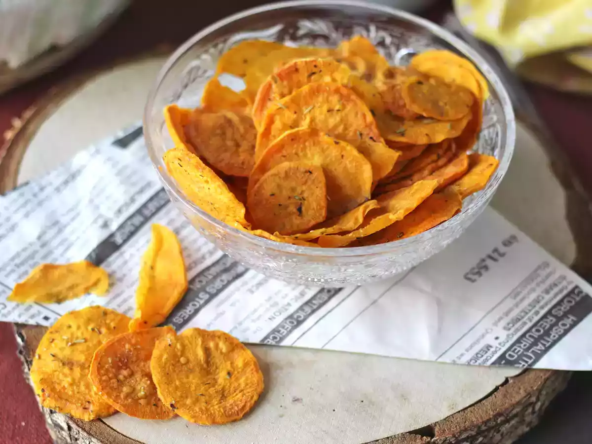 Chips de patates douces au micro-ondes - photo 2