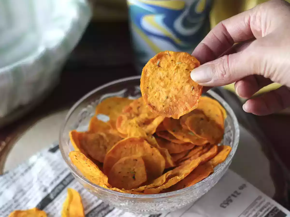 Chips de patates douces au micro-ondes - photo 4