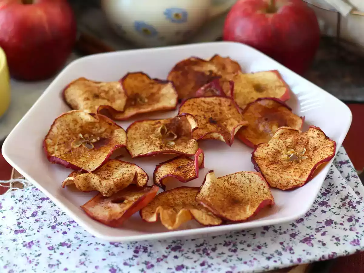 Chips de pomme à la cannelle au Air Fryer