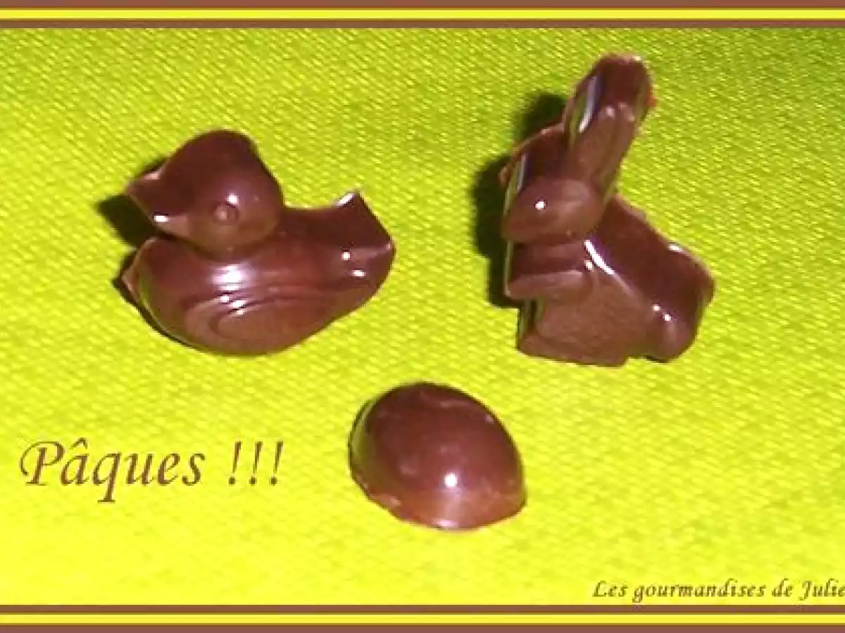 Chocolats de Pâques fourrés praliné