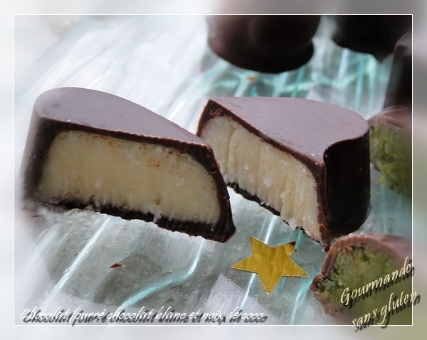 Pâtes d'Amandes, bonbon chocolat fourré pâte d'amandes