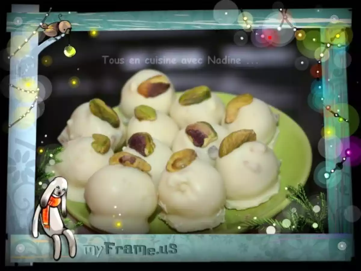 Chocolats fourrés au massepain et pistaches