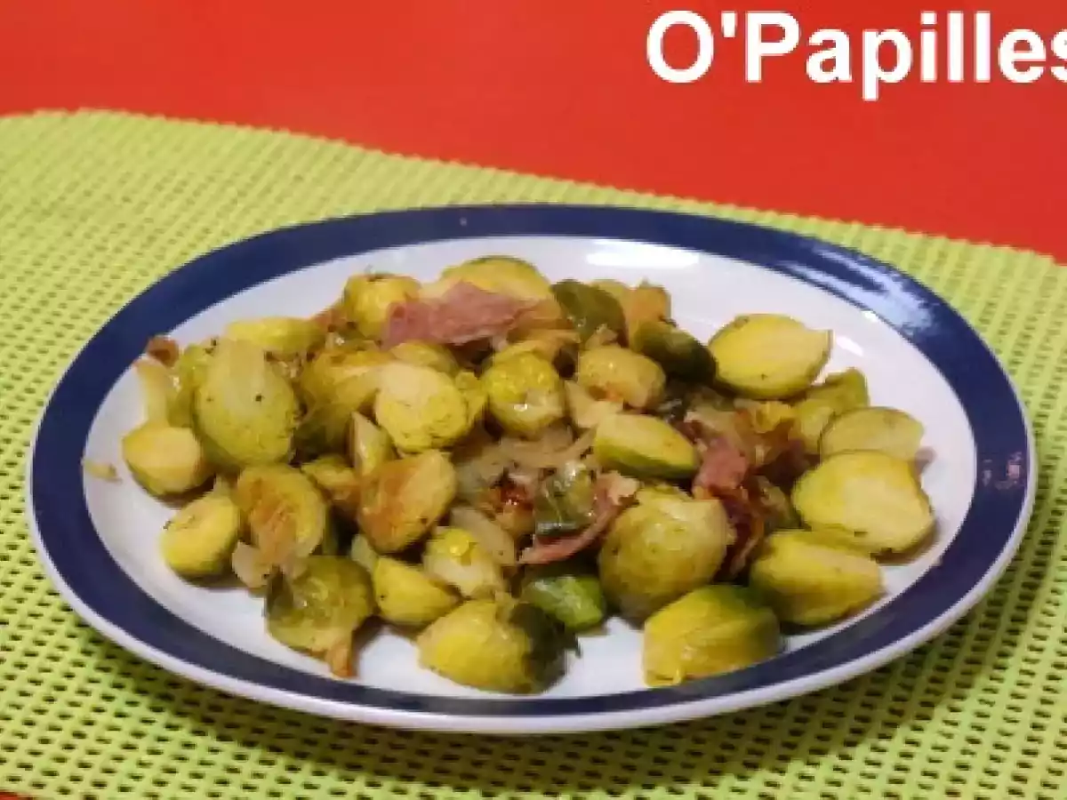 Choux de Bruxelles braisés et jambon