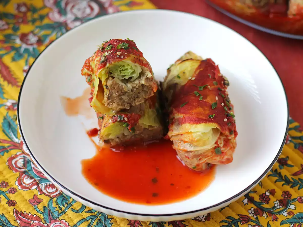 Choux farcis végétariens aux champignons, riz et miso - photo 4