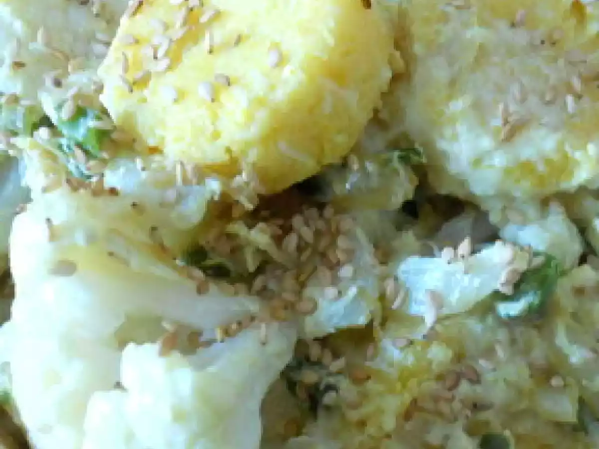 Choux fleur à la polenta et graines de sésame