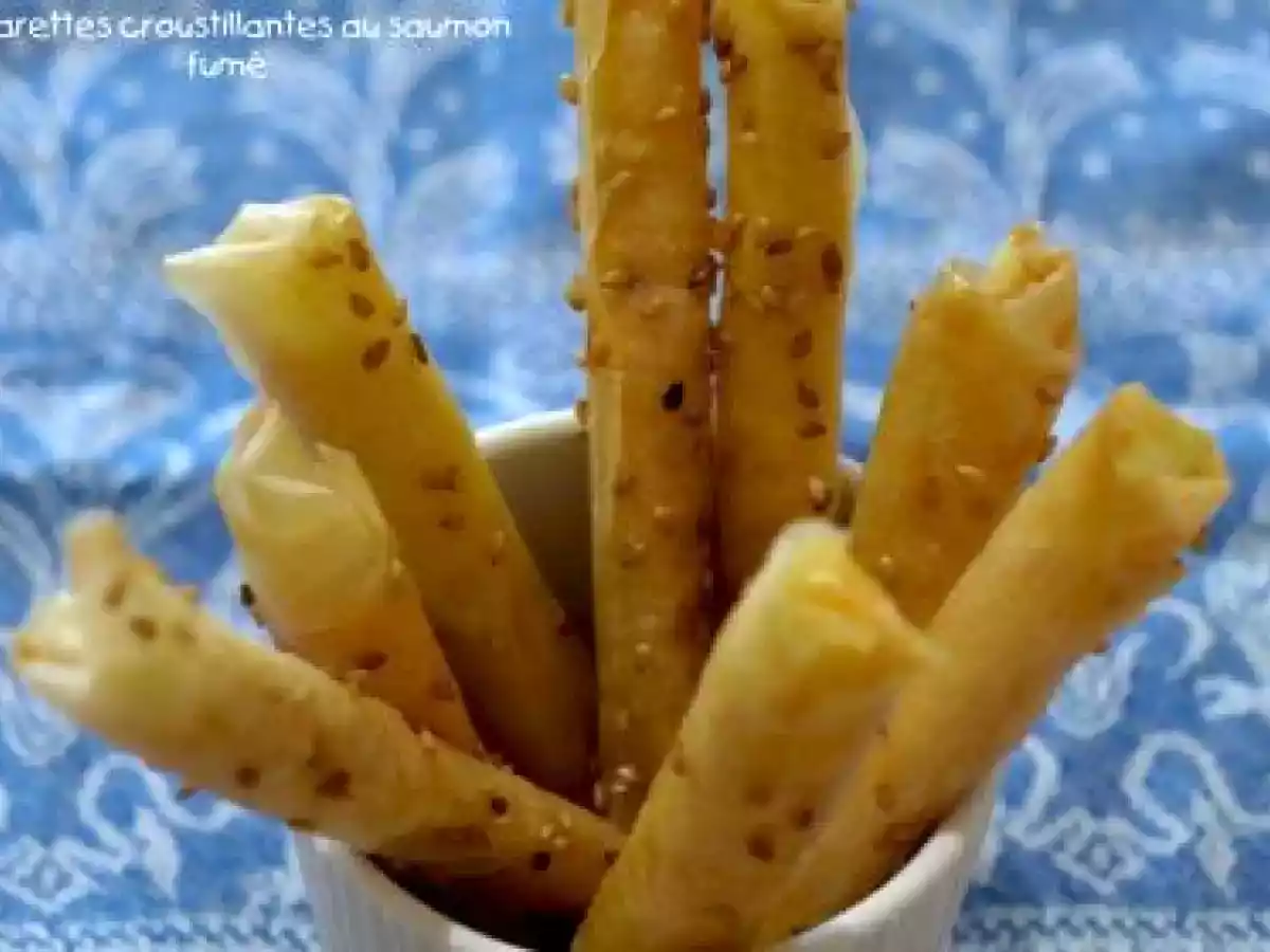 CIGARETTES DE SAUMON FUME AU SESAME