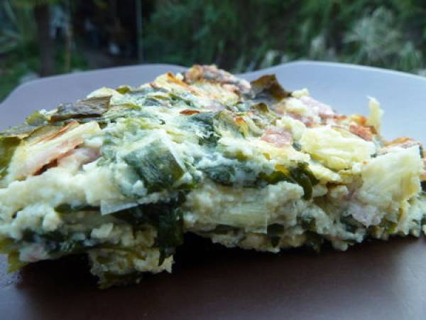 Clafouti à l'ail des ours, parmesan et jambon - et pesto d'ail des ours - photo 2