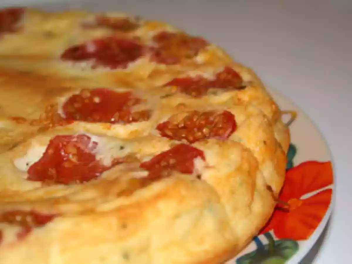 Clafouti à la brousse et aux tomates cerises